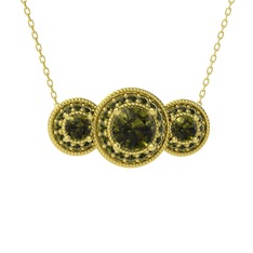 Peridot 8 ayar altın kolye (40 cm altın rolo zincir)