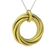 Resa Halka Kolye - 8 ayar altın kolye (40 cm beyaz altın rolo zincir) #1hdglm2