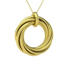 Resa Halka Kolye - 18 ayar altın kolye (40 cm altın rolo zincir) #2urr7m