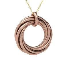 925 ayar rose altın kaplama gümüş kolye (40 cm altın rolo zincir)