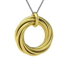 Resa Halka Kolye - 14 ayar altın kolye (40 cm gümüş rolo zincir) #lg0alg