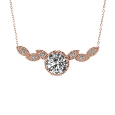 Lilja Kolye - Swarovski 8 ayar rose altın kolye (40 cm rose altın rolo zincir) #9dk0ed