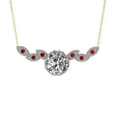 Lilja Kolye - Swarovski ve garnet 8 ayar beyaz altın kolye (40 cm altın rolo zincir) #eeci0z