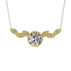 Swarovski 18 ayar altın kolye (40 cm beyaz altın rolo zincir)