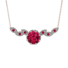 Lilja Kolye - Rodolit garnet 14 ayar beyaz altın kolye (40 cm gümüş rolo zincir) #kstvy3