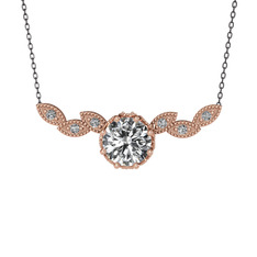 Swarovski 8 ayar rose altın kolye (40 cm gümüş rolo zincir)