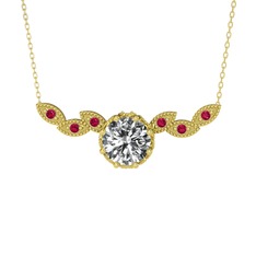 Lilja Kolye - Swarovski ve rodolit garnet 925 ayar altın kaplama gümüş kolye (40 cm gümüş rolo zincir) #yd24li