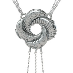 Cezayir Aşk Düğümü Kolye - 925 ayar gümüş kolye (170 cm gümüş rolo zincir) #19d77dg