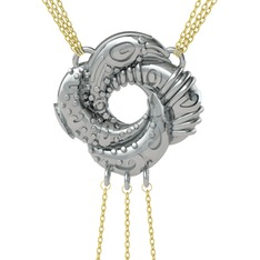Cezayir Aşk Düğümü Kolye - 925 ayar gümüş kolye (170 cm gümüş rolo zincir) #1myu8w2