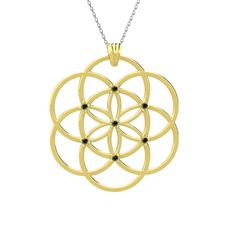 Peridot 14 ayar altın kolye (40 cm beyaz altın rolo zincir)