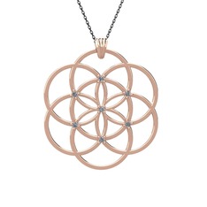 Pırlanta 925 ayar rose altın kaplama gümüş kolye (0.105 karat, 40 cm gümüş rolo zincir)