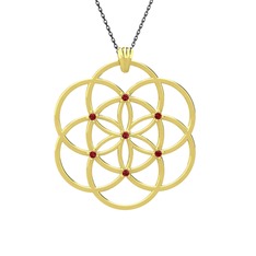 Garnet 925 ayar altın kaplama gümüş kolye (40 cm gümüş rolo zincir)