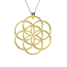 Yaşam Tohumu Kolye - 18 ayar altın kolye (40 cm rose altın rolo zincir) #145x3bb