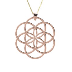 14 ayar rose altın kolye (40 cm gümüş rolo zincir)