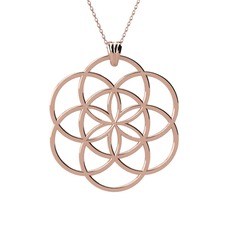 Yaşam Tohumu Kolye - 925 ayar rose altın kaplama gümüş kolye (40 cm rose altın rolo zincir) #t73mn2