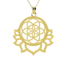 Lotus Yaşam Tohumu Kolye - 925 ayar altın kaplama gümüş kolye (40 cm altın rolo zincir) #lvsmjm