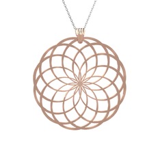 Torus Kolye - 18 ayar rose altın kolye (40 cm gümüş rolo zincir) #1r7dc6l
