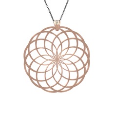 14 ayar rose altın kolye (40 cm gümüş rolo zincir)