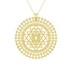 Saraswati Sri Yantra - 18 ayar altın kolye (40 cm altın rolo zincir) #12y5sia