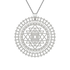 Saraswati Sri Yantra - 925 ayar gümüş kolye (40 cm gümüş rolo zincir) #3hy1zf