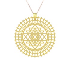 Saraswati Sri Yantra - 8 ayar altın kolye (40 cm gümüş rolo zincir) #cbazzm