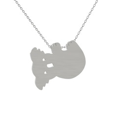 Koala Kolye - 14 ayar beyaz altın kolye (40 cm beyaz altın rolo zincir) #11w3ftn