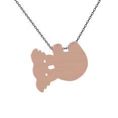 Koala Kolye - 14 ayar rose altın kolye (40 cm gümüş rolo zincir) #14rvq5y