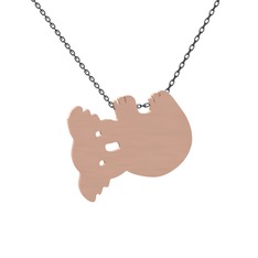 Koala Kolye - 14 ayar rose altın kolye (40 cm gümüş rolo zincir) #14rvq5y