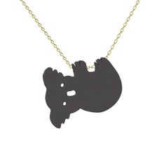 Koala Kolye - 925 ayar siyah rodyum kaplama gümüş kolye (40 cm altın rolo zincir) #15uc29n