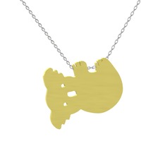 Koala Kolye - 18 ayar altın kolye (40 cm beyaz altın rolo zincir) #37233i