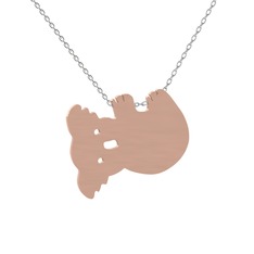 Koala Kolye - 14 ayar rose altın kolye (40 cm beyaz altın rolo zincir) #7tbiiu