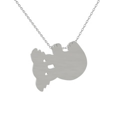 Koala Kolye - 8 ayar beyaz altın kolye (40 cm beyaz altın rolo zincir) #hlfm2o