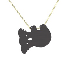 Koala Kolye - 925 ayar siyah rodyum kaplama gümüş kolye (40 cm altın rolo zincir) #q9887g