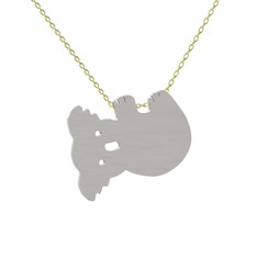 Koala Kolye - 14 ayar beyaz altın kolye (40 cm gümüş rolo zincir) #tapepo