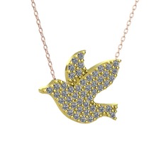 Pırlanta 8 ayar altın kolye (0.4224 karat, 40 cm rose altın rolo zincir)