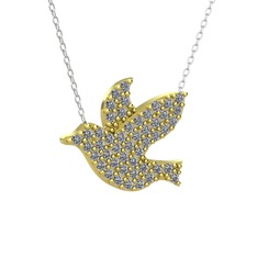 Güvercin Kolye - Pırlanta 18 ayar altın kolye (0.4224 karat, 40 cm beyaz altın rolo zincir) #1tcm415