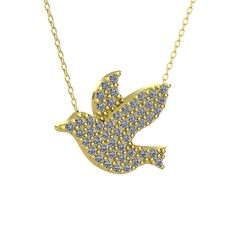 Güvercin Kolye - Pırlanta 8 ayar altın kolye (0.4224 karat, 40 cm altın rolo zincir) #ivb9lq