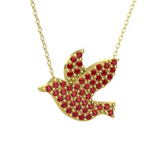 Güvercin Kolye - Garnet 925 ayar altın kaplama gümüş kolye (40 cm gümüş rolo zincir) #kvjhho