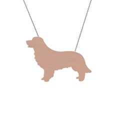 Golden Retriever Köpek Kolye - 8 ayar rose altın kolye (40 cm gümüş rolo zincir) #1jy6b7z