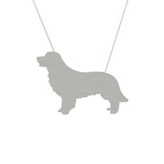 Golden Retriever Köpek Kolye - 925 ayar gümüş kolye (40 cm rose altın rolo zincir) #1m3ug1u