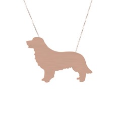 Golden Retriever Köpek Kolye - 18 ayar rose altın kolye (40 cm rose altın rolo zincir) #mb500