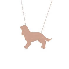 Cavalier King Charles Köpek Kolye - 14 ayar rose altın kolye (40 cm gümüş rolo zincir) #1uejt20