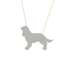 Cavalier King Charles Köpek Kolye - 18 ayar beyaz altın kolye (40 cm altın rolo zincir) #3narwk