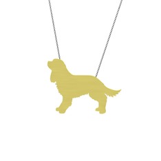 Cavalier King Charles Köpek Kolye - 14 ayar altın kolye (40 cm gümüş rolo zincir) #vgp3yo