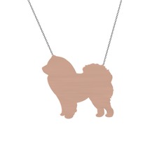 Chow Chow Köpek Kolye - 18 ayar rose altın kolye (40 cm gümüş rolo zincir) #cd9a1x