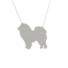 Chow Chow Köpek Kolye - 925 ayar gümüş kolye (40 cm gümüş rolo zincir) #t7a5ee