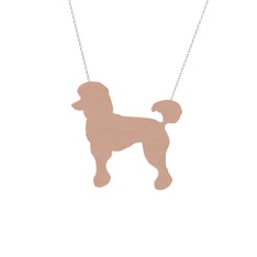 Poodle Köpek Kolye - 14 ayar rose altın kolye (40 cm beyaz altın rolo zincir) #15dopqa