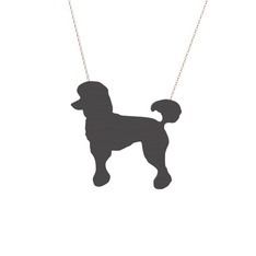 Poodle Köpek Kolye - 925 ayar siyah rodyum kaplama gümüş kolye (40 cm gümüş rolo zincir) #1e2haz5
