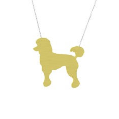 Poodle Köpek Kolye - 18 ayar altın kolye (40 cm beyaz altın rolo zincir) #1ssoegp