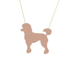 Poodle Köpek Kolye - 8 ayar rose altın kolye (40 cm altın rolo zincir) #1vhr8jb